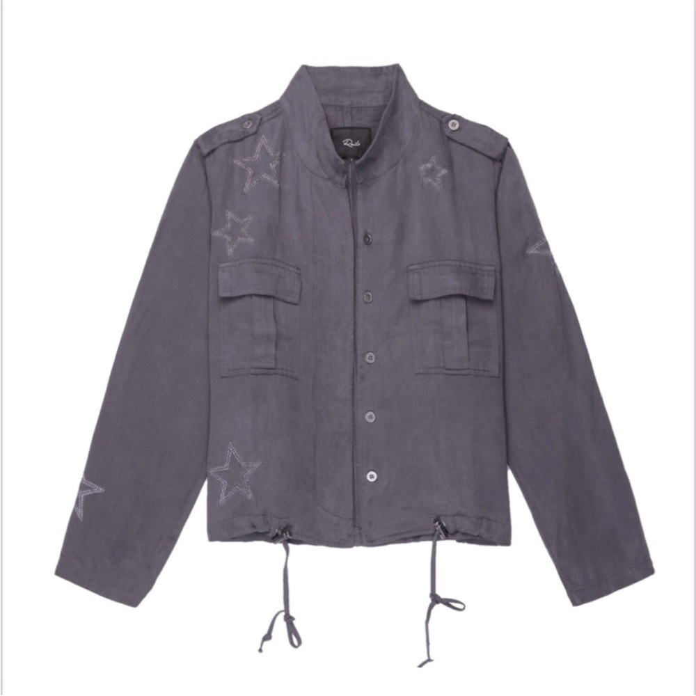 Rails Rowen Dark Gray with‎ Star Embroidery Jacket Line Blend Women’s Medium NEW